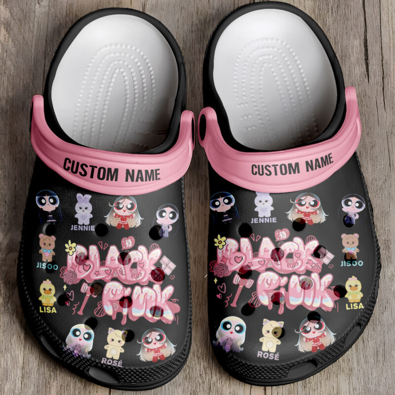 personalized black pink powerpuff girls deadline world tour music clogs ttksi
