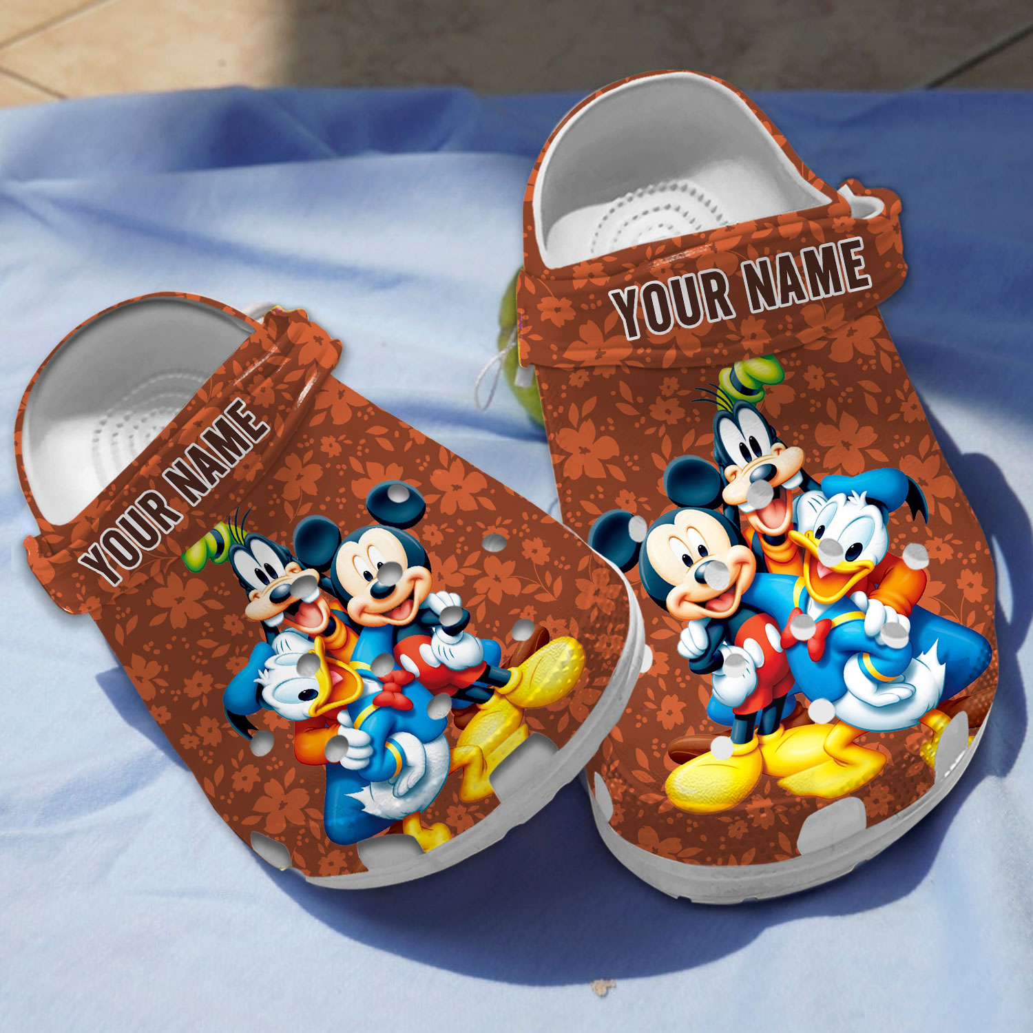 personalized breathable shoes beties trio mickey donald and goofy cartoon clogs for kids and adults 7rdir