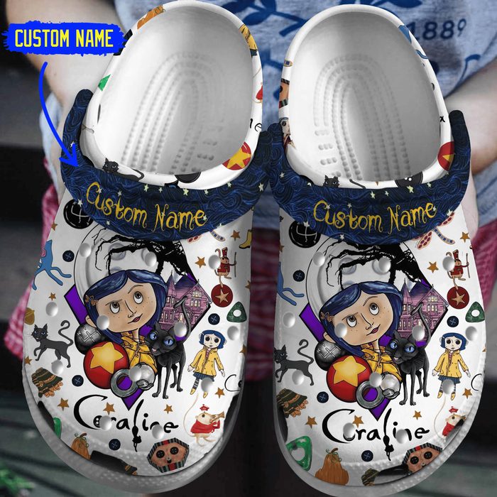 personalized clogs coraline cartoon clogs cute gift for halloween ebpd2