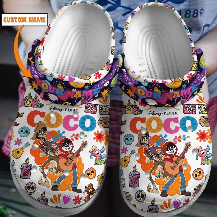 personalized coco cartoon colorful clogs shoes for kids 26 adults zb2ba