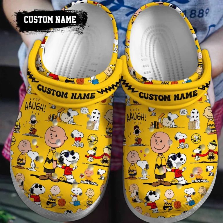 personalized cool snoopy and charlie brown cartoon crocs ykwr6