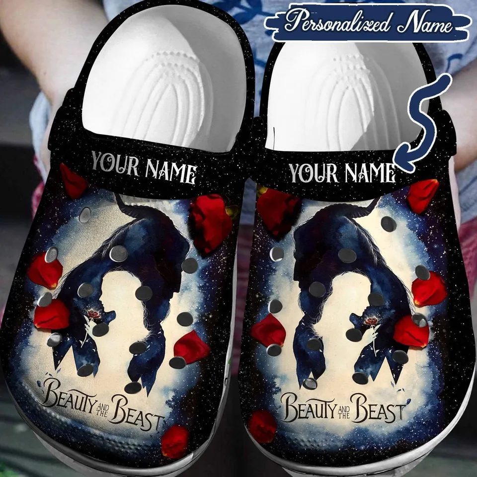 personalized crocs beauty and the beast clogs for kids 26 adults honyr