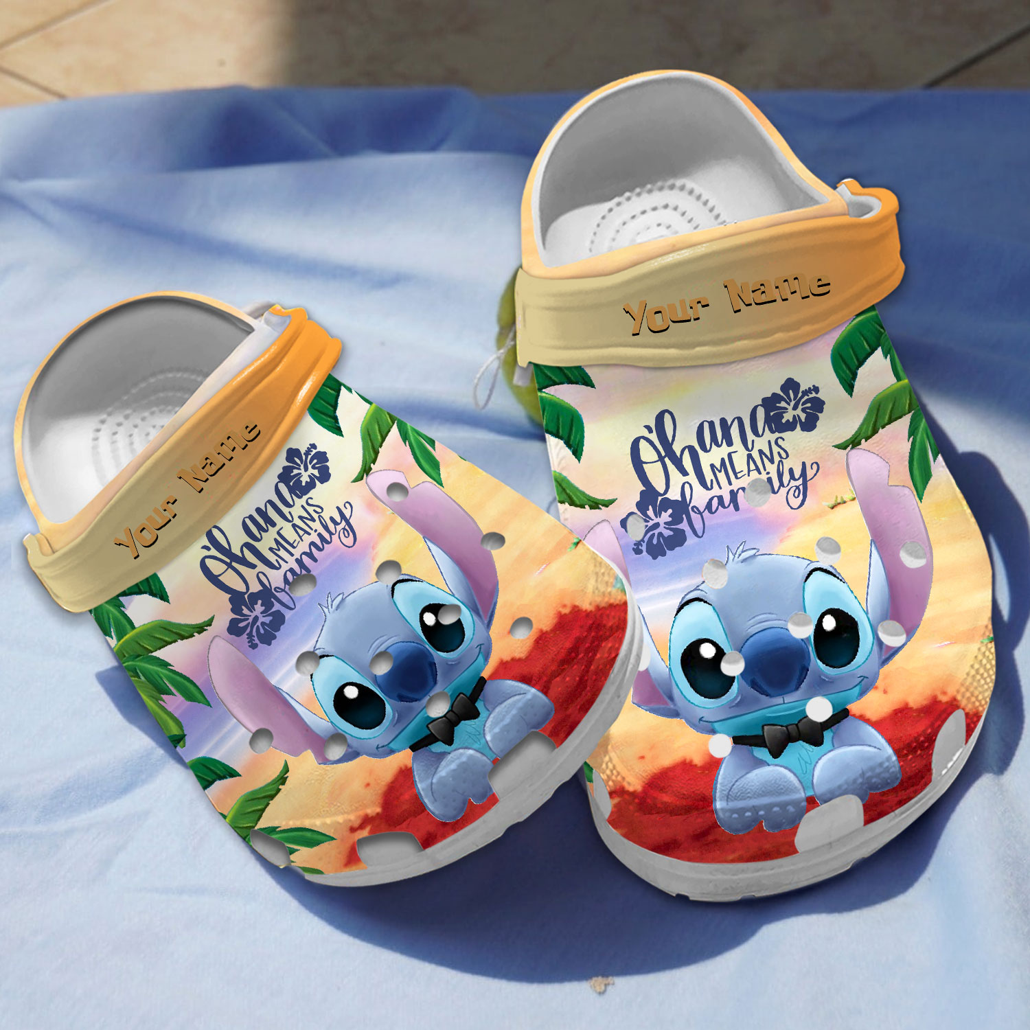 personalized cute stitch ohana means family cartoon clogs for kids 26 adults wytyg