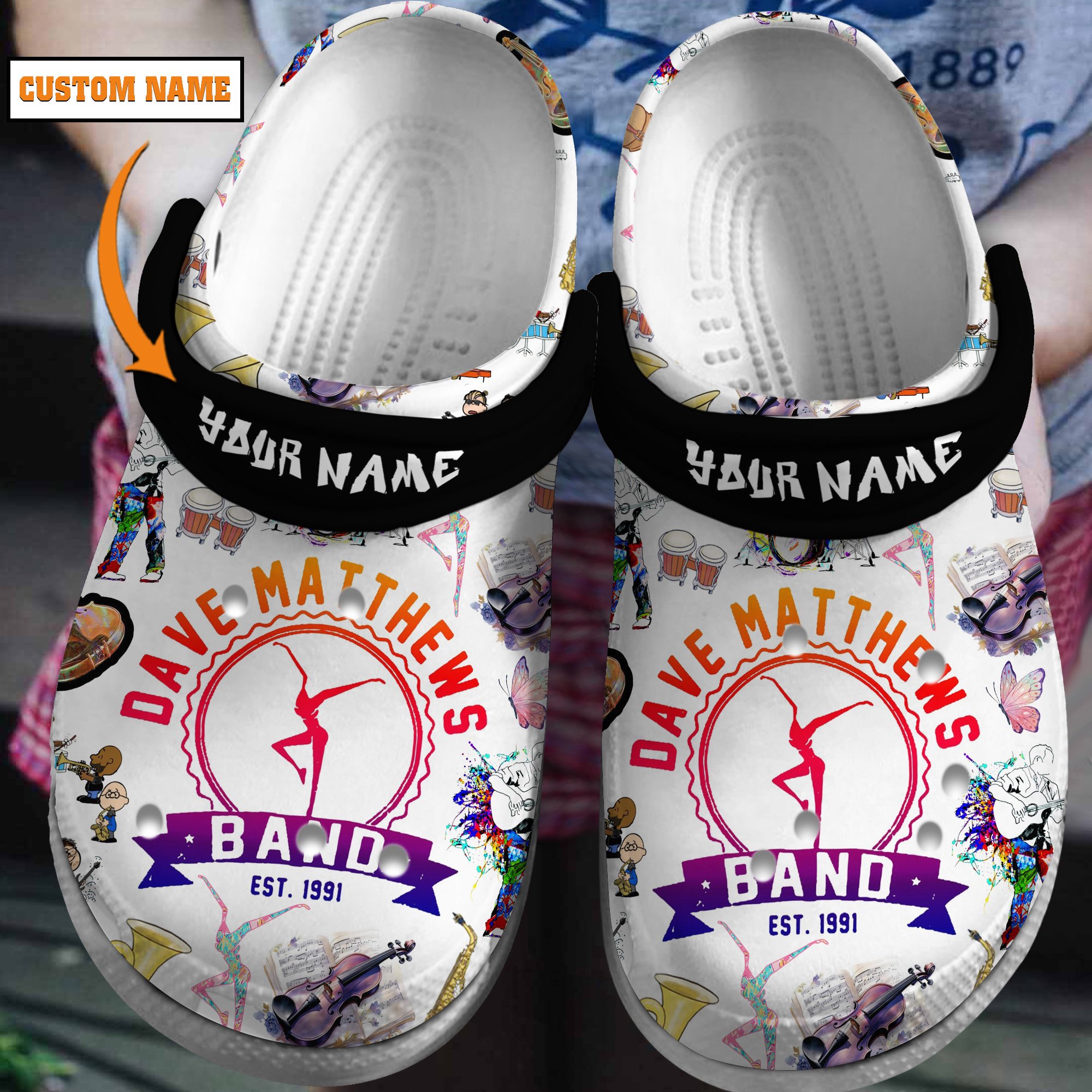 personalized dave matthews band unisex clogs for kids and adults 2grij