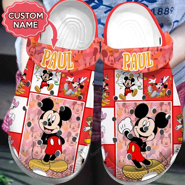 personalized disney mickey mouse cute unisex crocs for kids and adults ad8vz