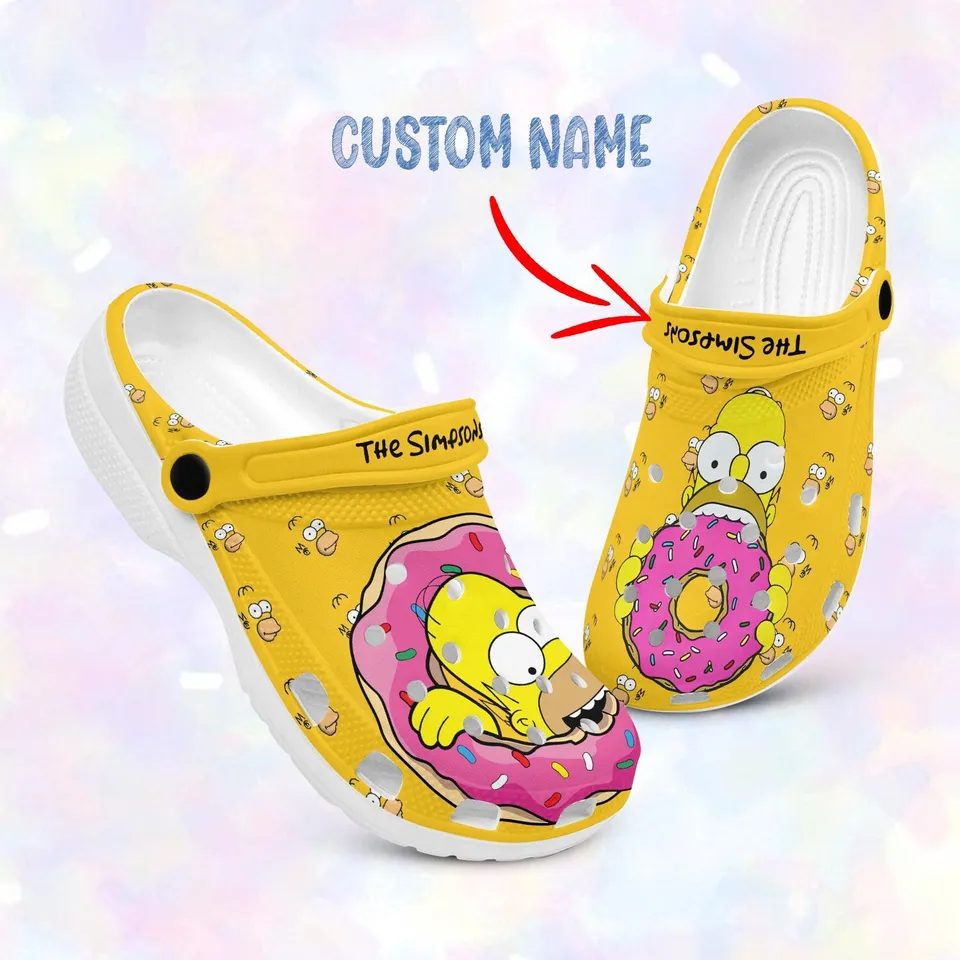 personalized funny simpson cartoon yellow clogs vv7vu