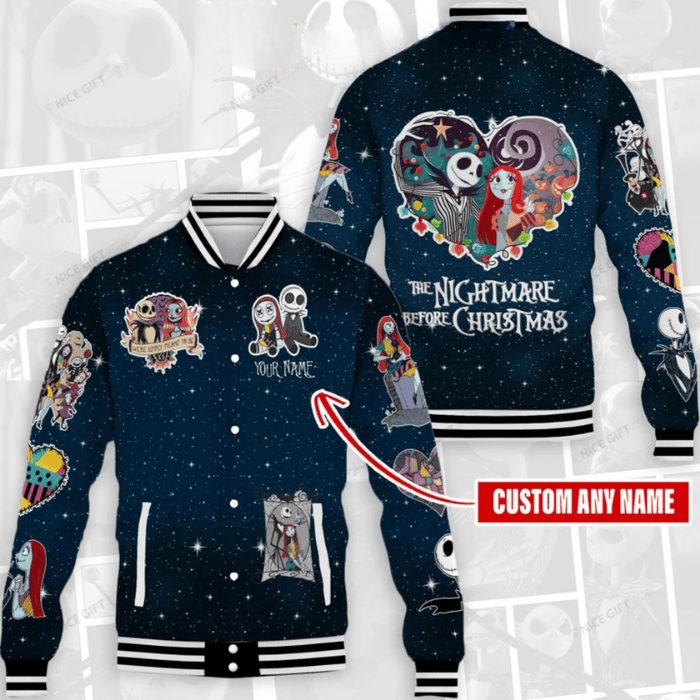personalized jack 26 sally nightmare before christmas halloween baseball jacket el8ex