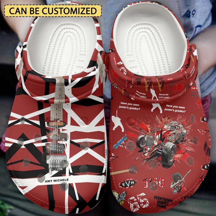 personalized music clogs van halen red slippers uqrif