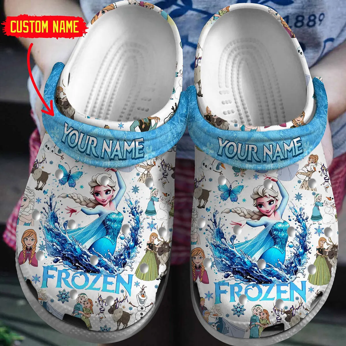 personalized pretty elsa queen from frozen cartoon clogs for kids 26 adults gubrl
