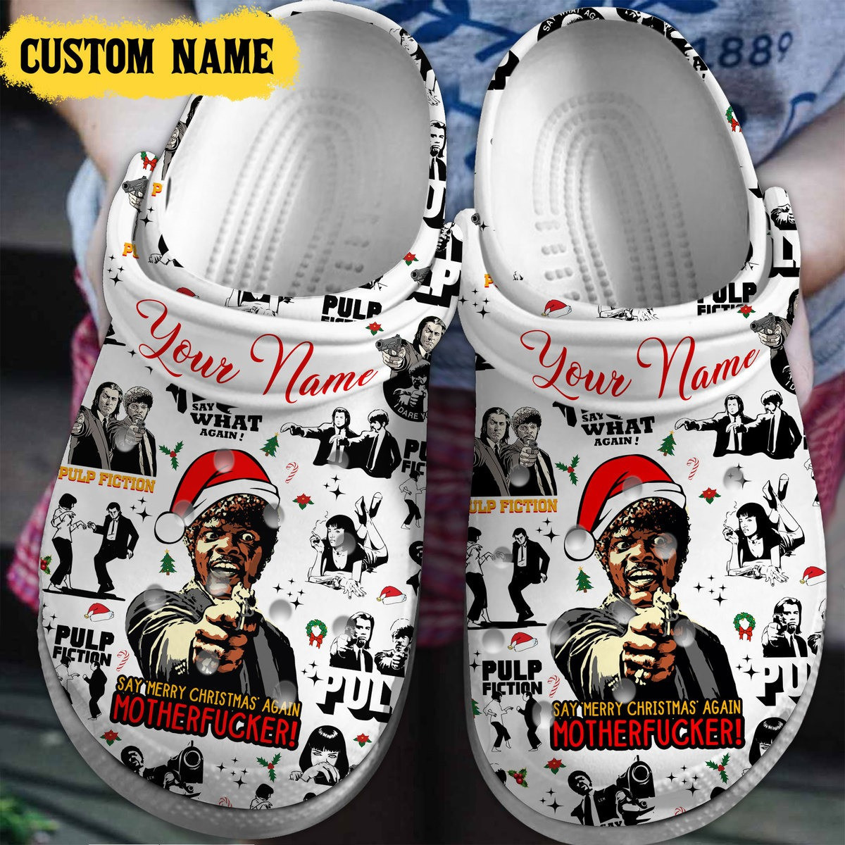 personalized pulp fiction holy christmas clogs for kids 26 adults jvuka