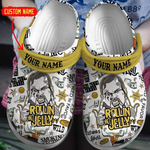personalized singer jelly roll rollin jelly music clogs shoes pg9ku