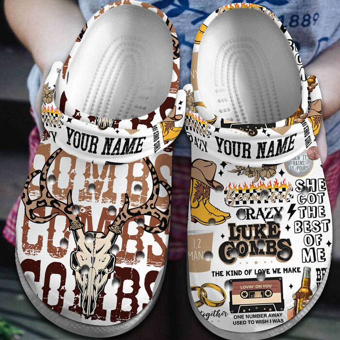 personalized singer luke combs music clogs slippers ld9fy