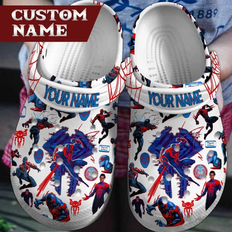 personalized spiderman across the spider verse movie crocs knybk