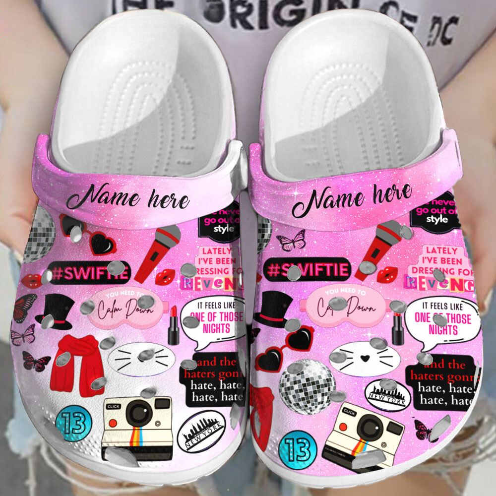personalized taylor swift colorful croc shoes perfect gift for swifties unrfz