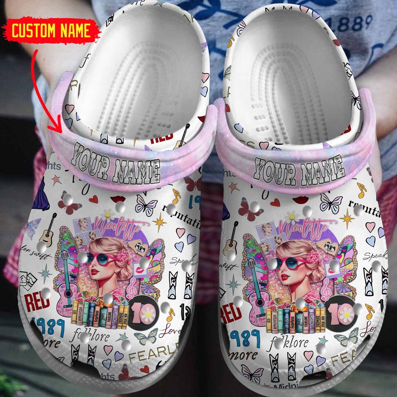 personalized taylor swift eye catching clogs khdnw