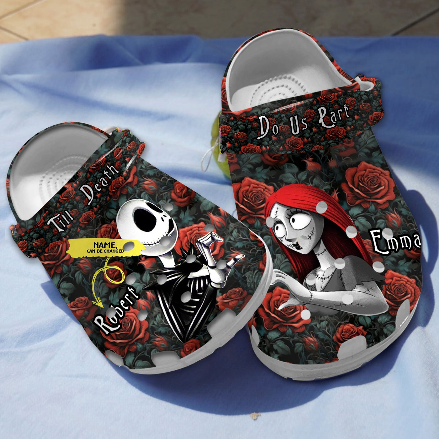 personalized til the end do us part jack 26 sally couple clogs dzkba