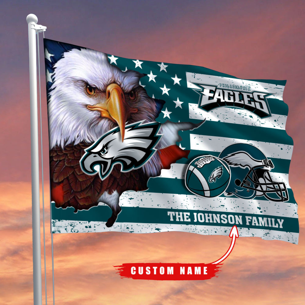 philadelphia eagles flag custom name zdbm3