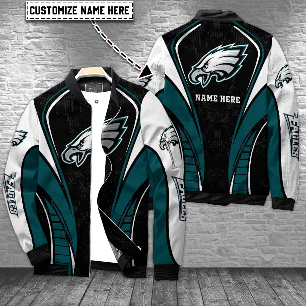philadelphia eagles personalized bomber jacket bg522 lfk1m