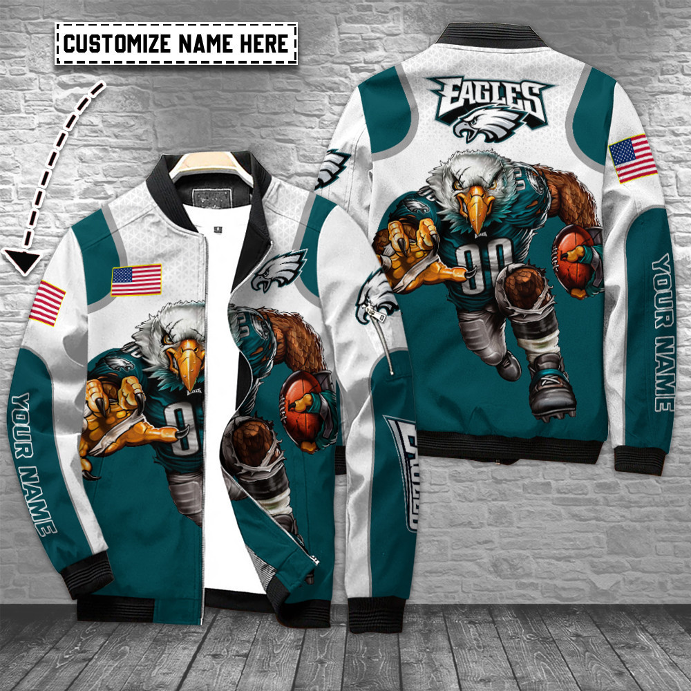 philadelphia eagles personalized bomber jacket bg629 5thlb