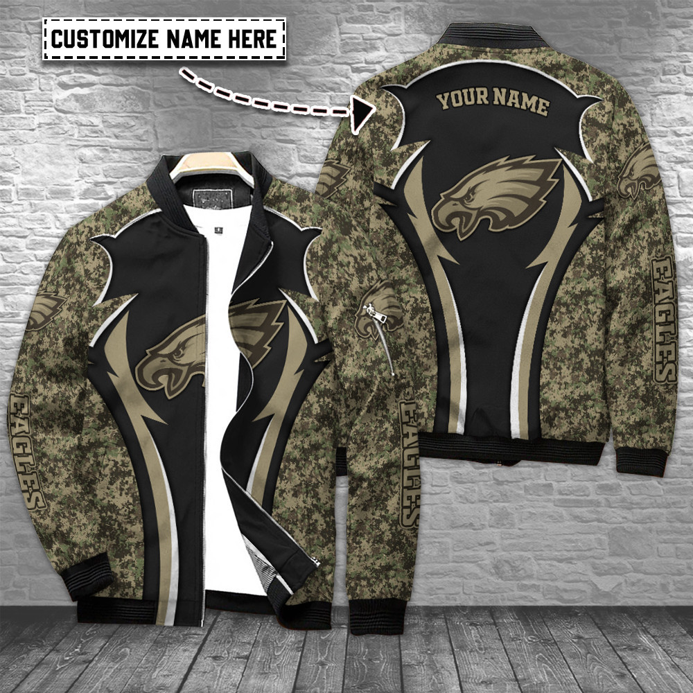 philadelphia eagles personalized bomber jacket bg642 pkgow