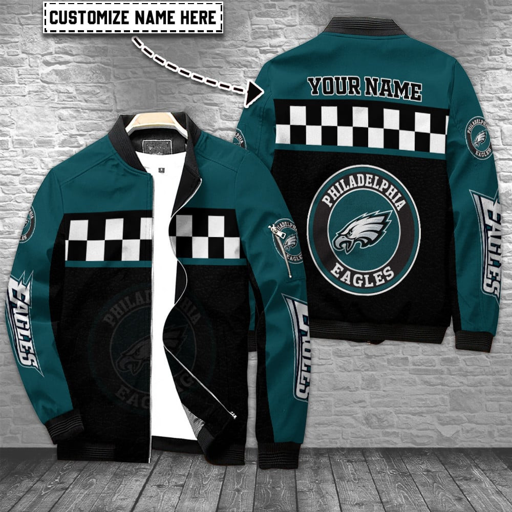philadelphia eagles personalized bomber jacket bg678 fa686