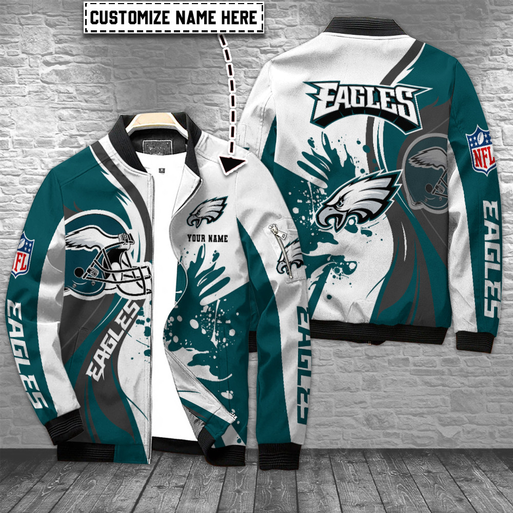 philadelphia eagles personalized bomber jacket bg809 hwd0d