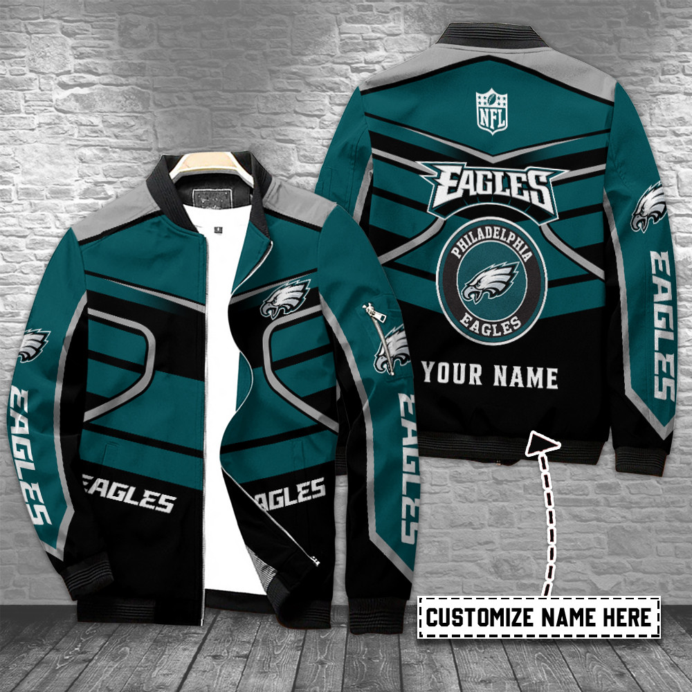 philadelphia eagles personalized bomber jacket bg834 wfuhy