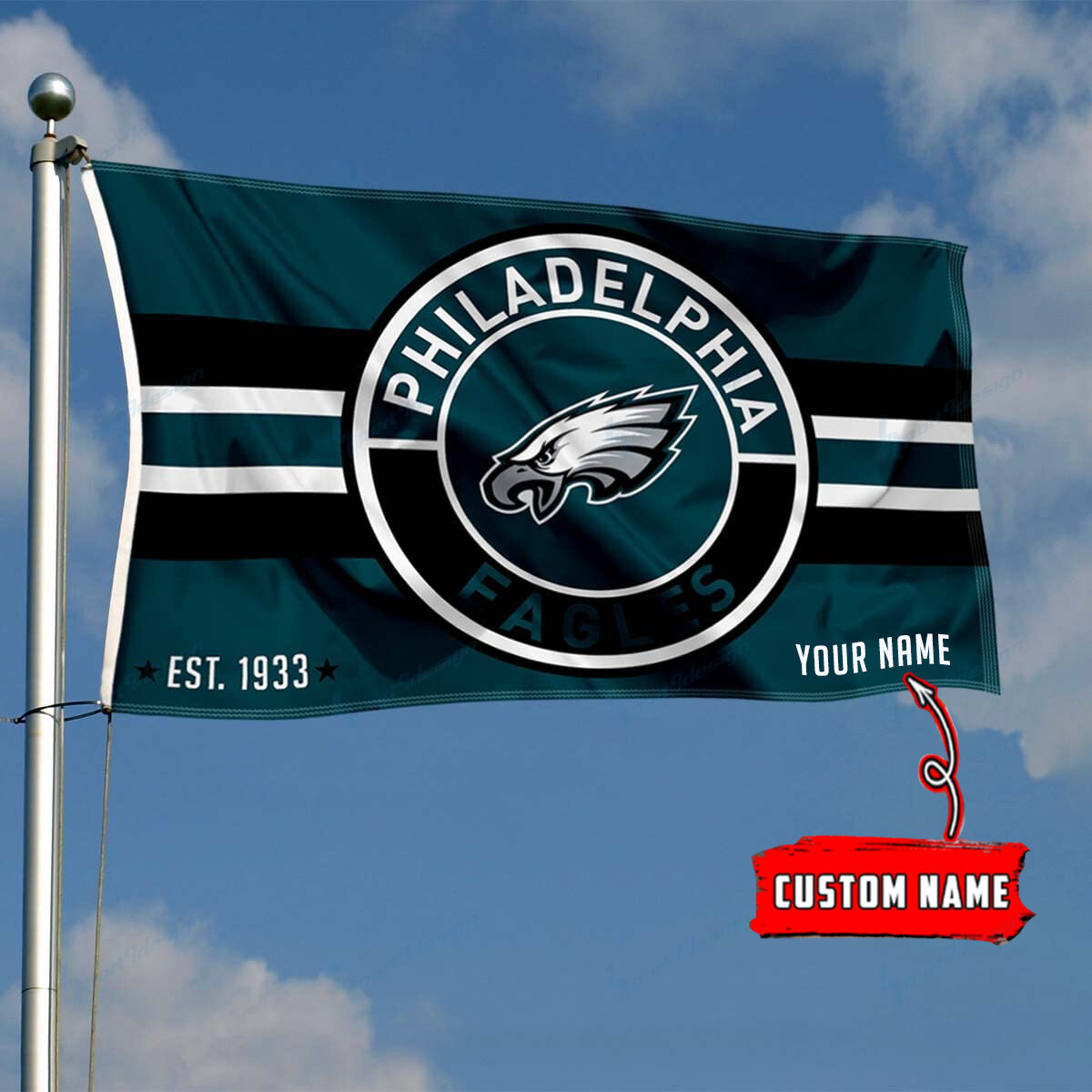 philadelphia eagles personalized flag 190 axsmt