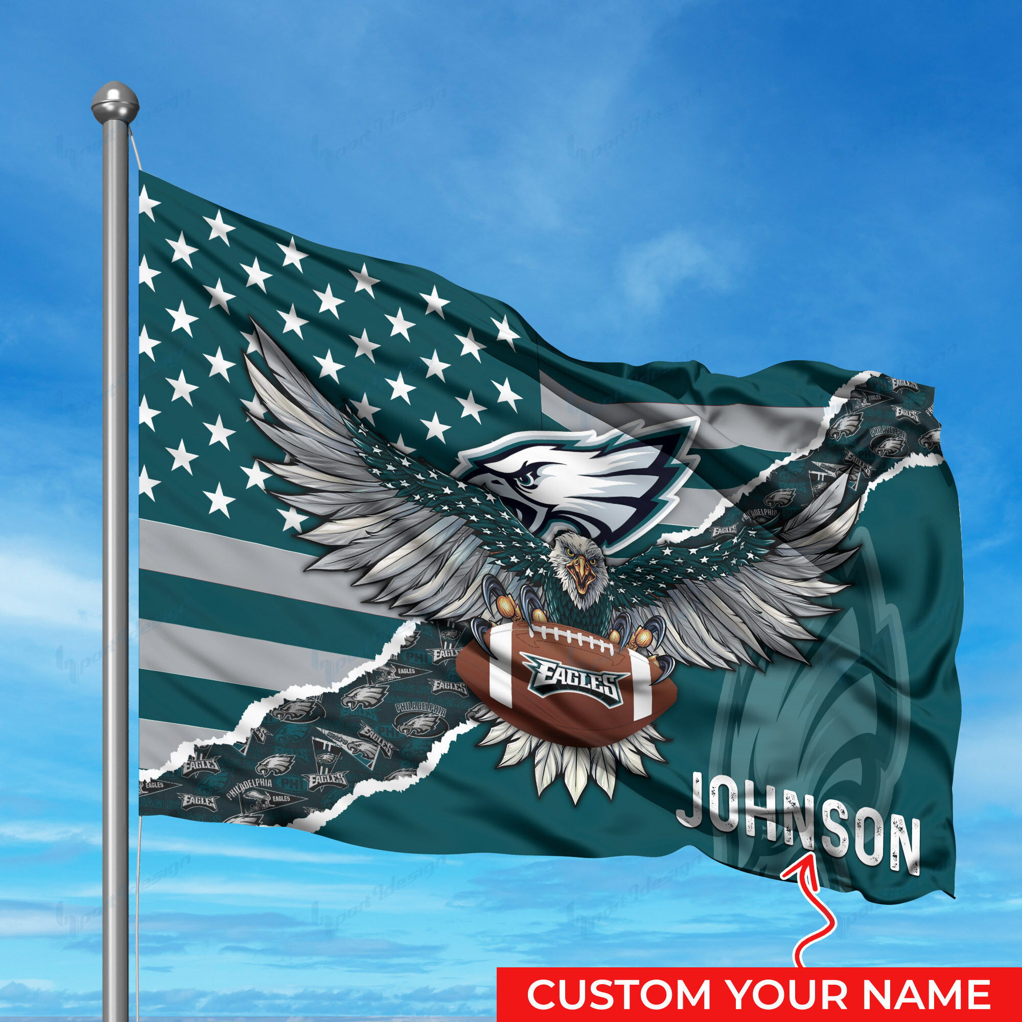 philadelphia eagles personalized flag 299 pbhhv