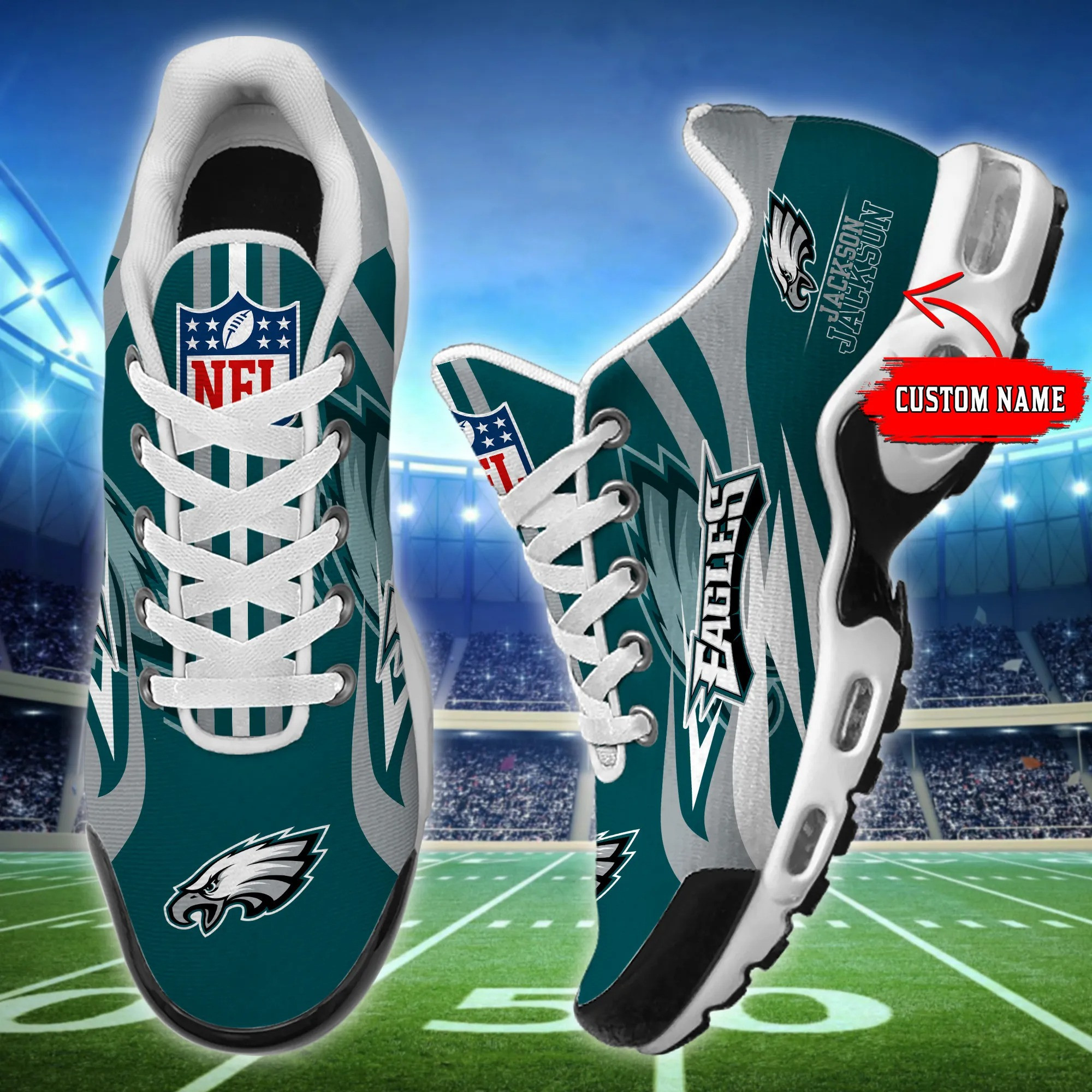philadelphia eagles personalized plus t n youth sneakers bg105 npxi8