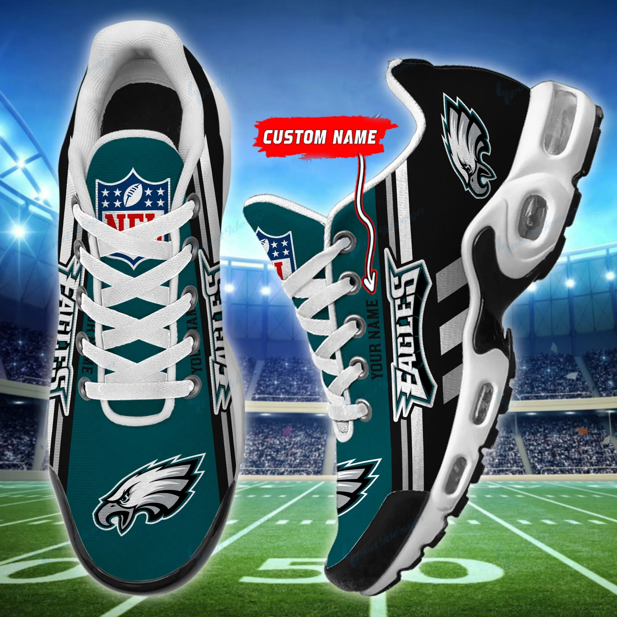 philadelphia eagles personalized plus t n youth sneakers bg73 kuhy0