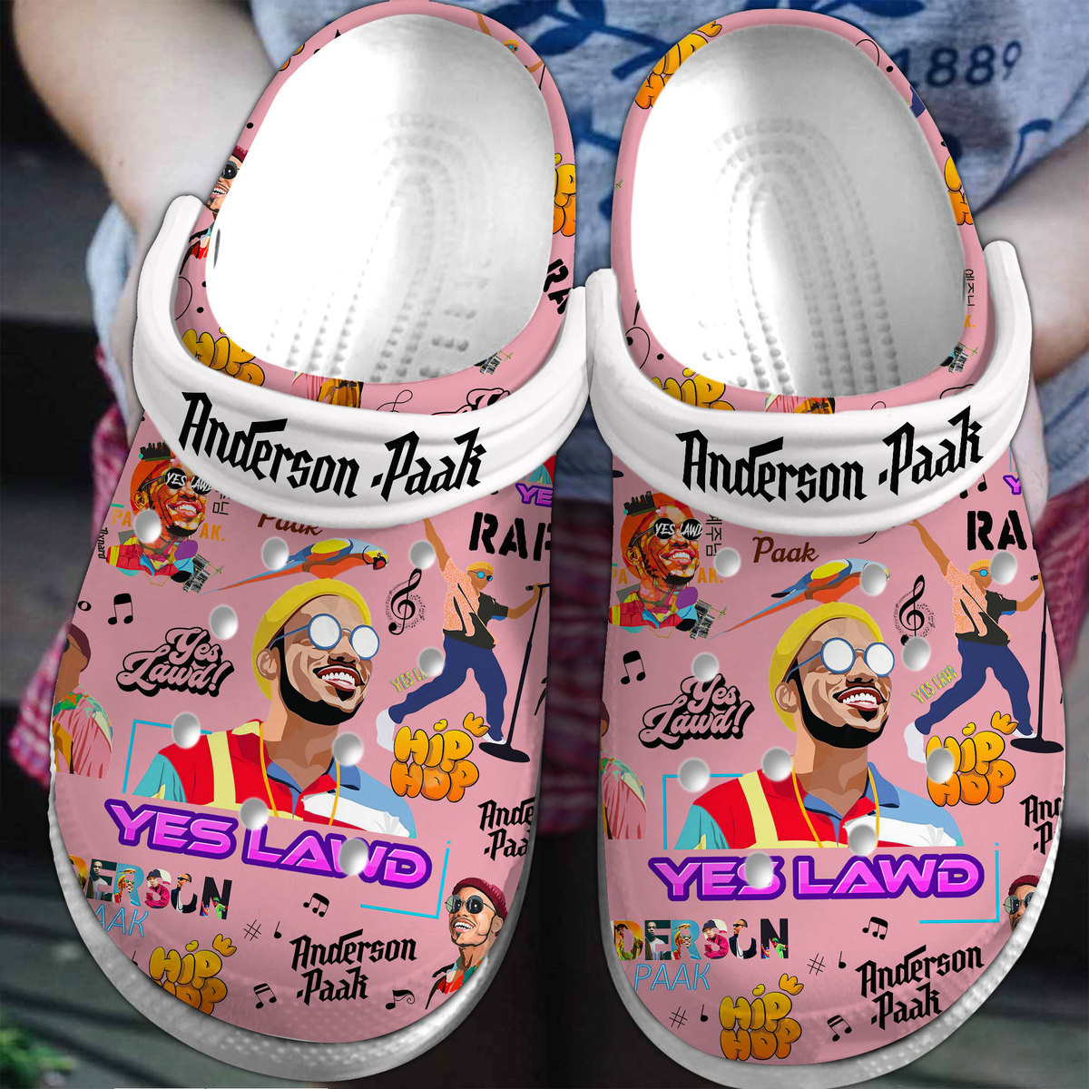 pink color anderson paak music clogs for kids and adults cryb6