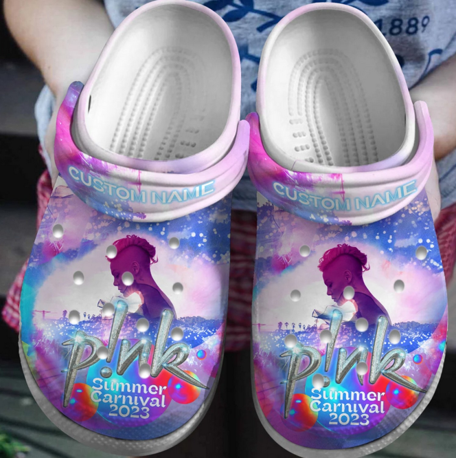 pink singer music summer carnival galaxy background clogs fast shipping available lyrji