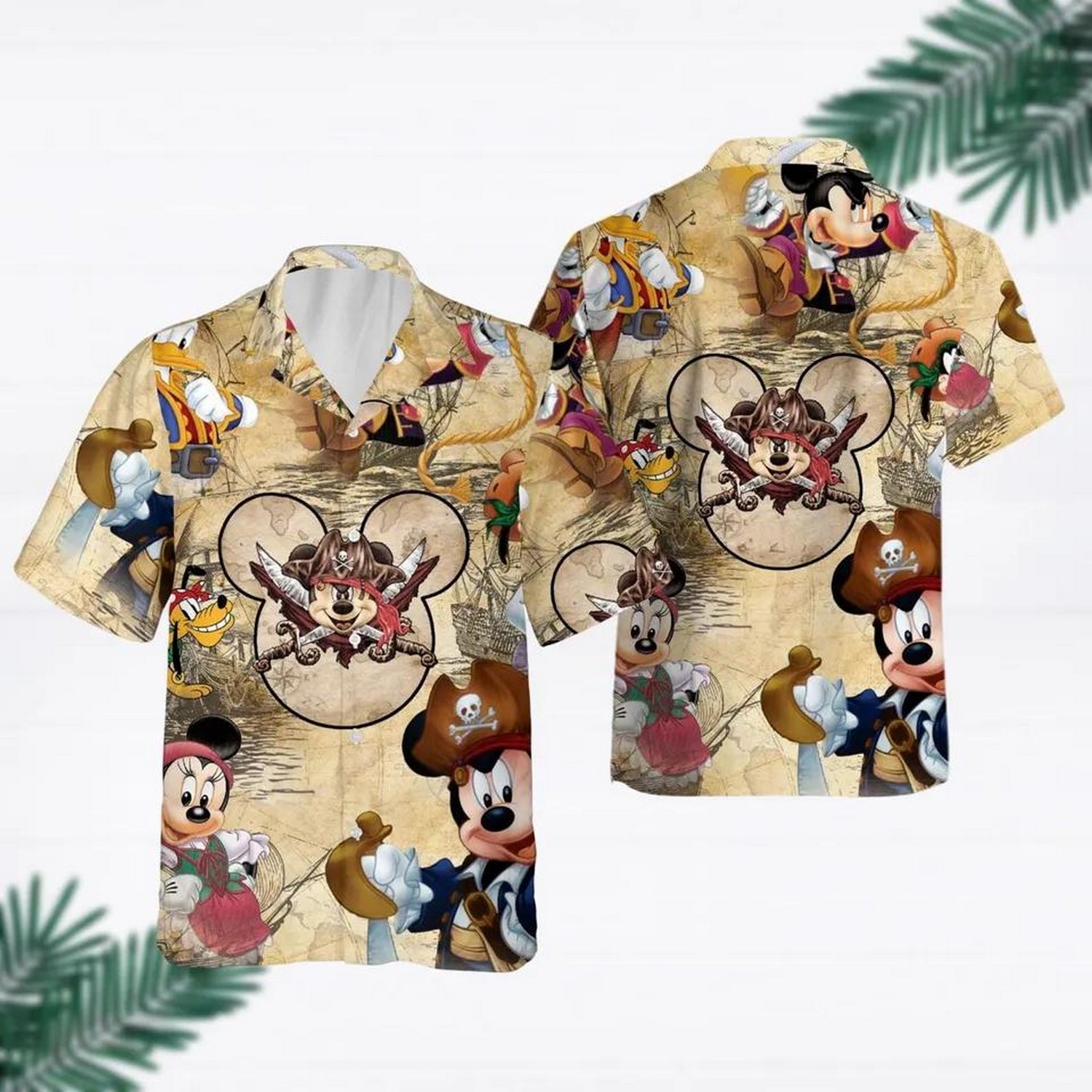 pirates of caribbean mickey vintage hawaiian shirt zof4u