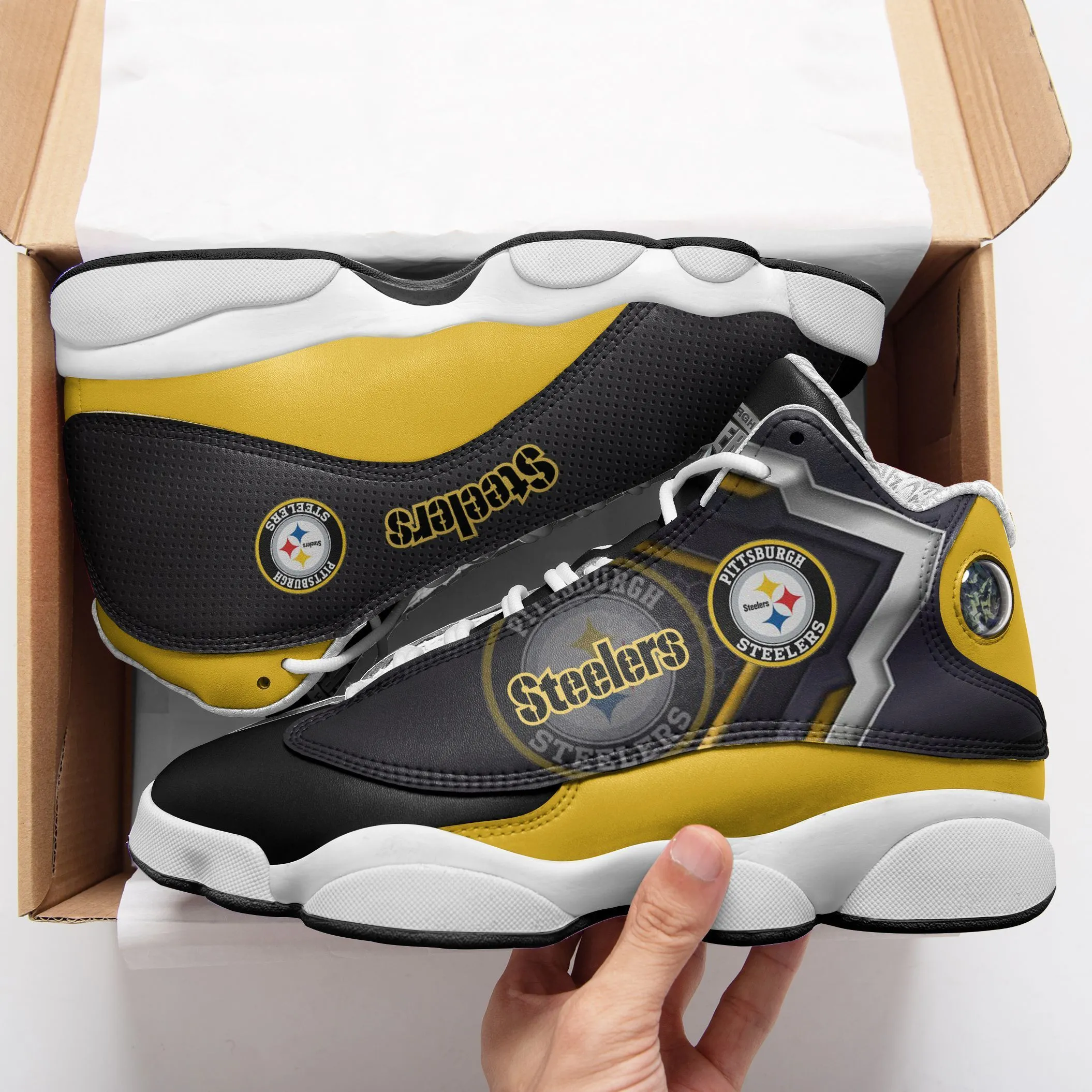 pittsburgh steelers air jd13 sneakers 656 8hrzo