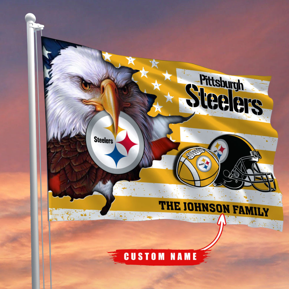 pittsburgh steelers flag custom name tj98f