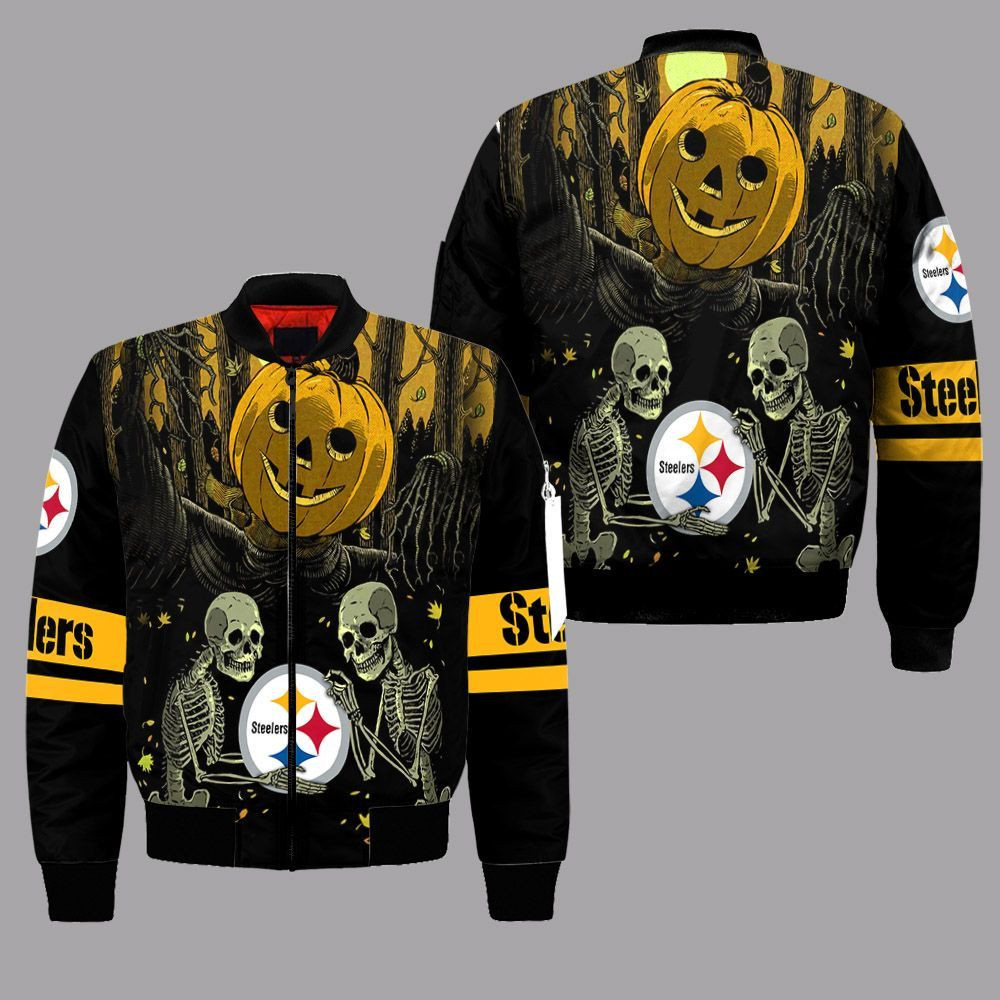 pittsburgh steelers halloween bomber jacket 135 oo1p5