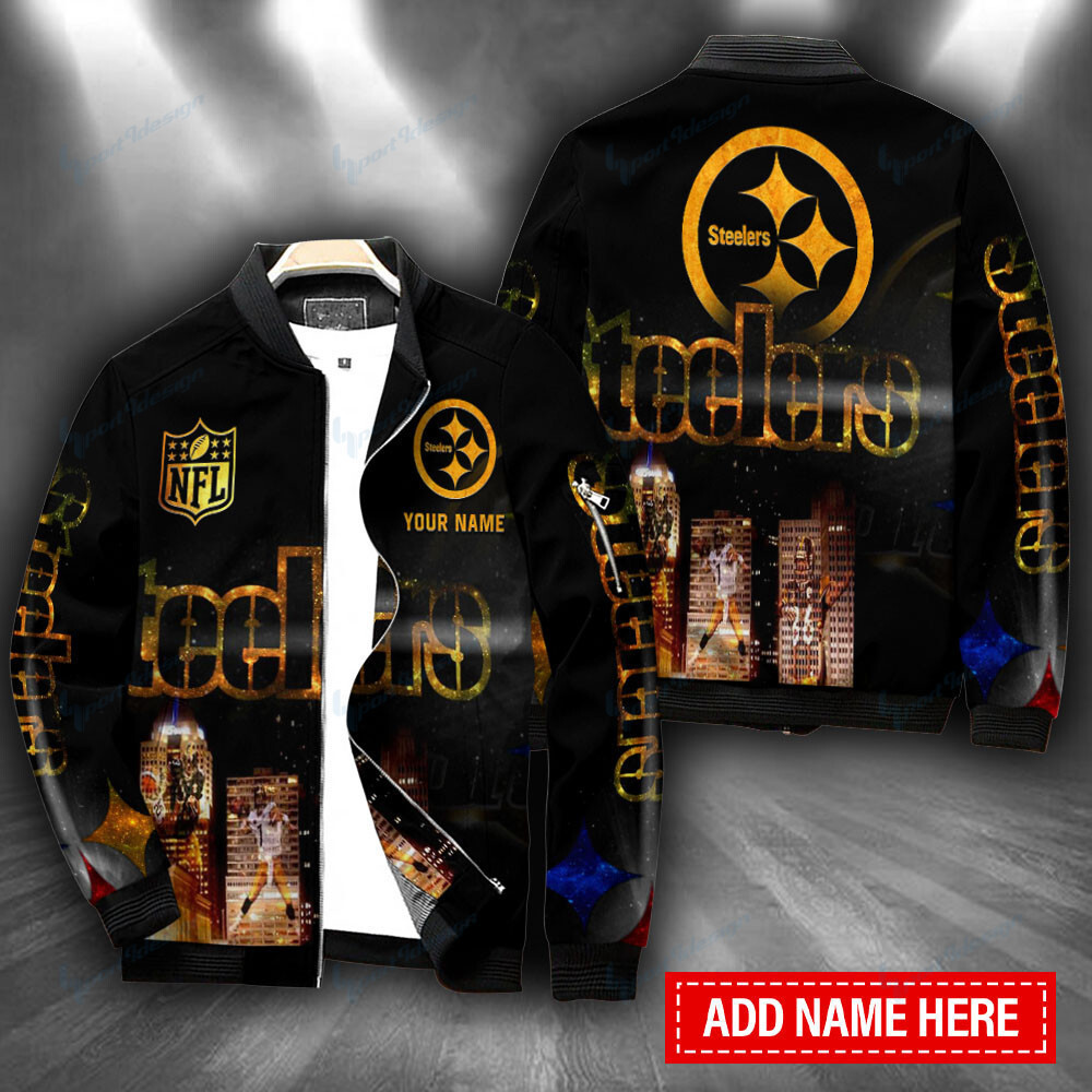 pittsburgh steelers personalized bomber jacket bg337 6ruco