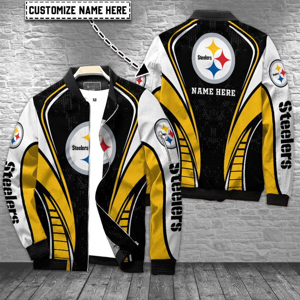 pittsburgh steelers personalized bomber jacket bg525 m2o1p