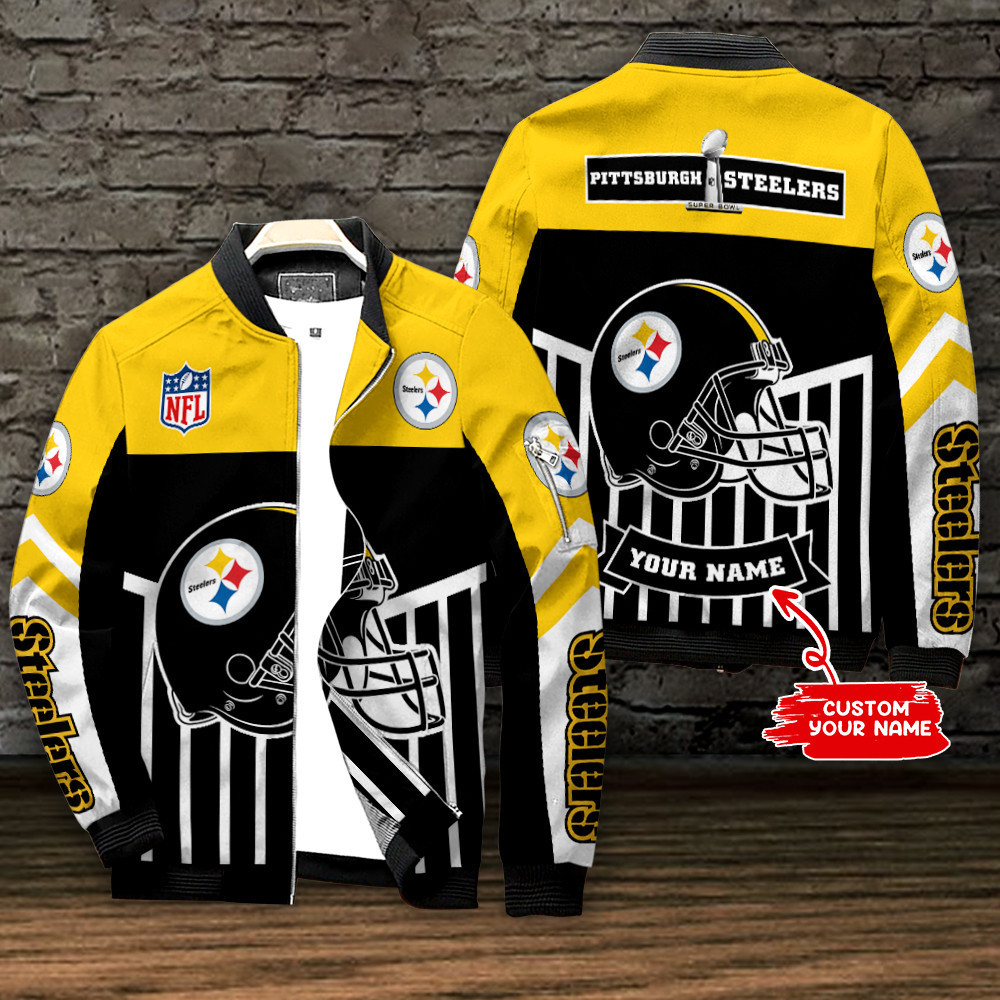 pittsburgh steelers personalized bomber jacket bg579 gqh5w