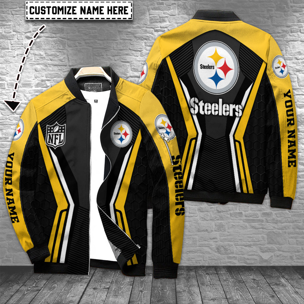 pittsburgh steelers personalized bomber jacket bg610 kx9i1