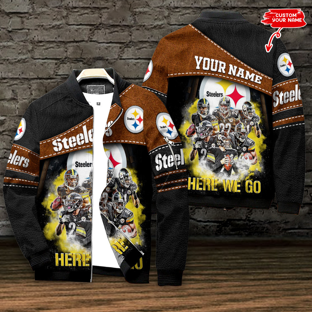 pittsburgh steelers personalized bomber jacket bg612 odark