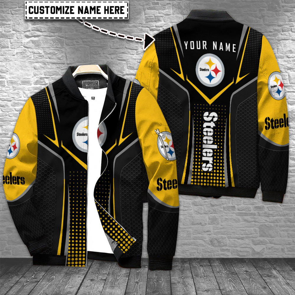 pittsburgh steelers personalized bomber jacket bg780 i8vjf