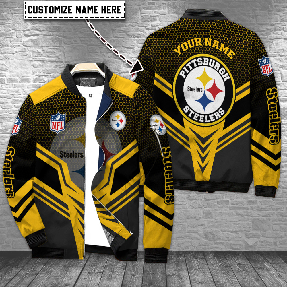 pittsburgh steelers personalized bomber jacket bg850 pqsix
