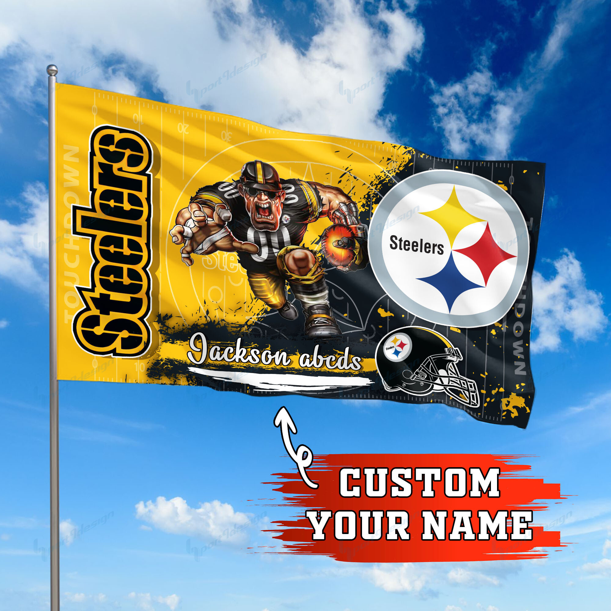 pittsburgh steelers personalized flag 262 gj0yk
