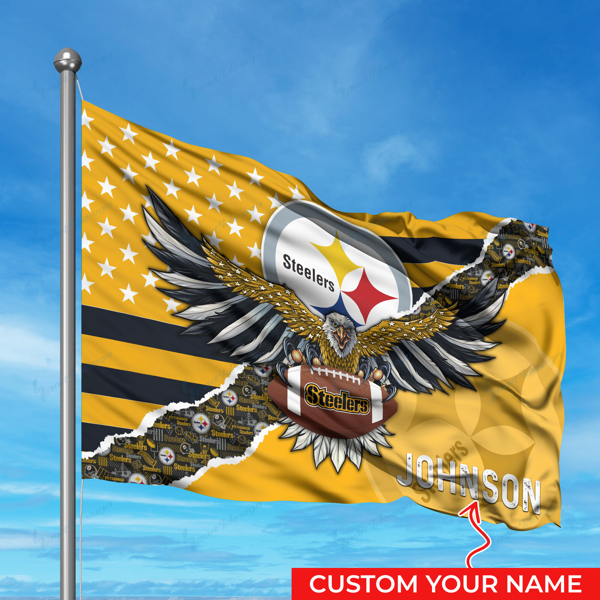 pittsburgh steelers personalized flag 300 jvpaf