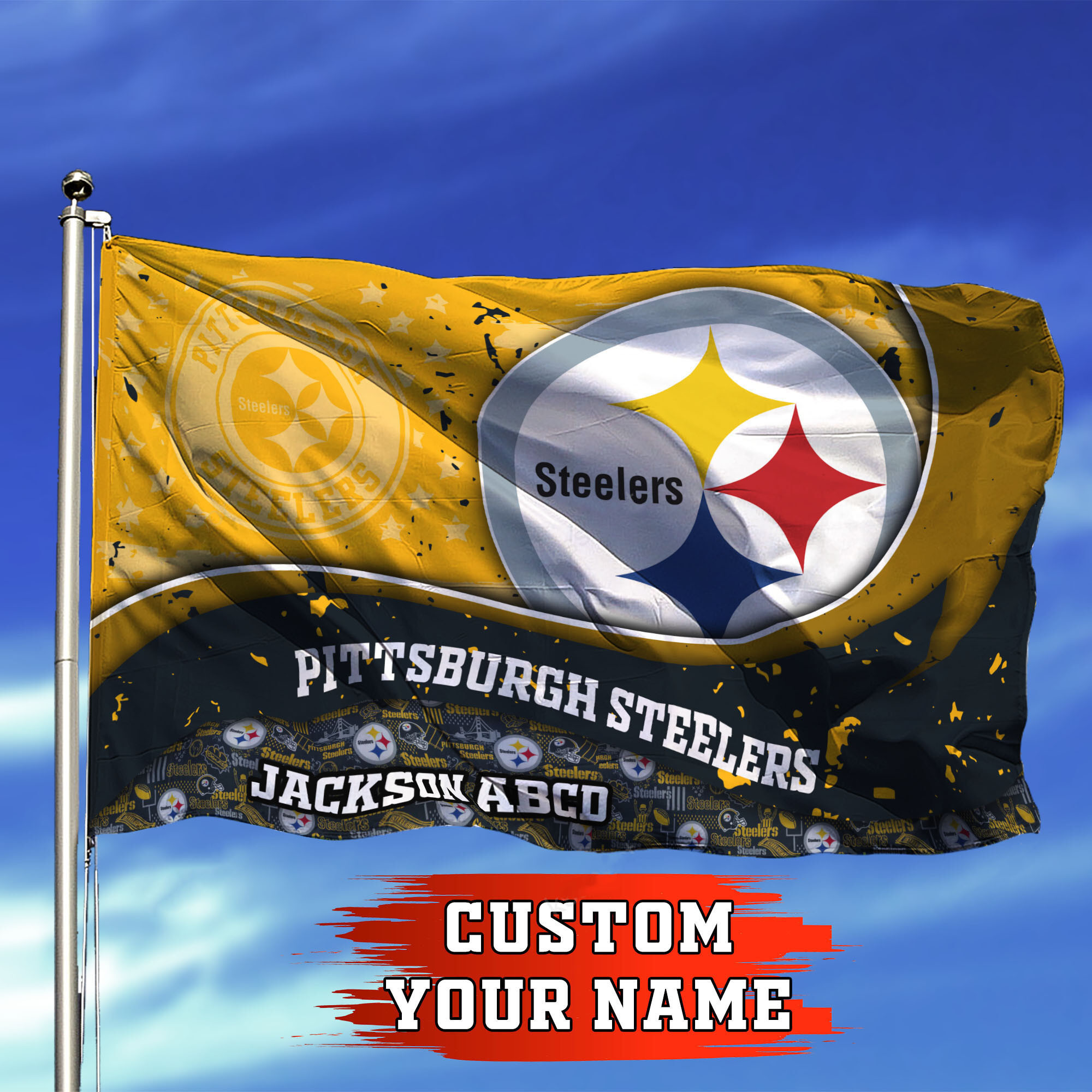 pittsburgh steelers personalized flag 330 qausj