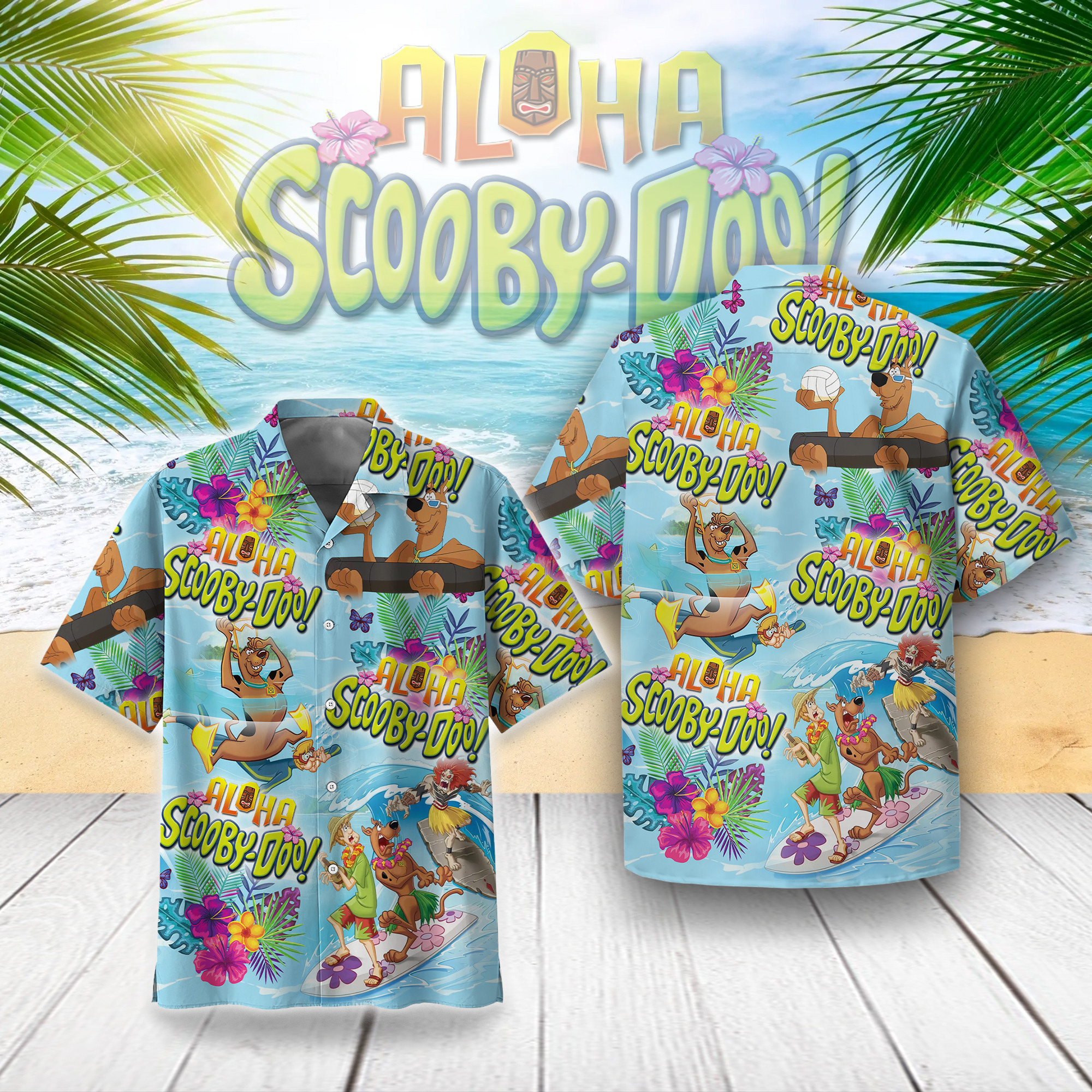 playful aloha scobby doo summer cartoon hawaiian shirt gptmw