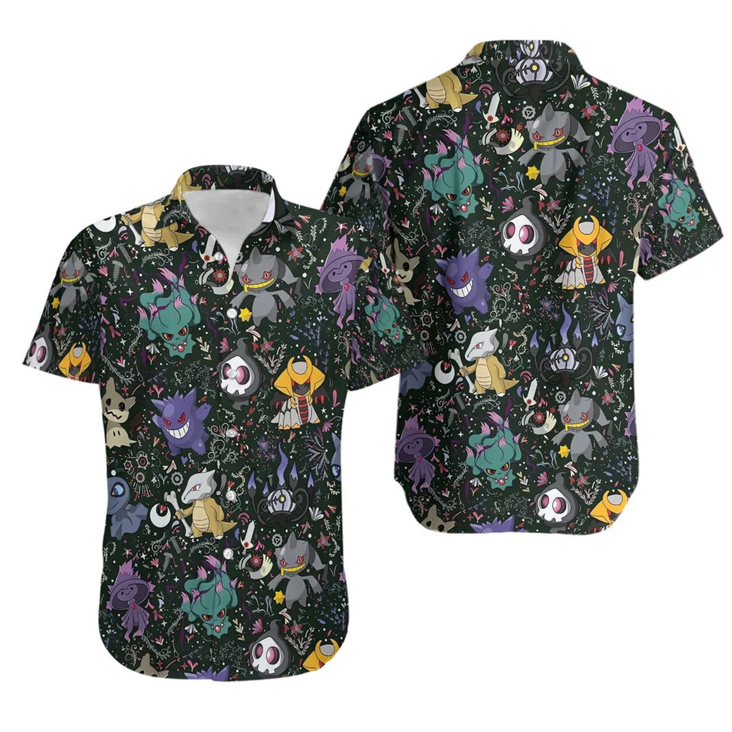 pokemon gengar black hawaiian shirt wrvjo