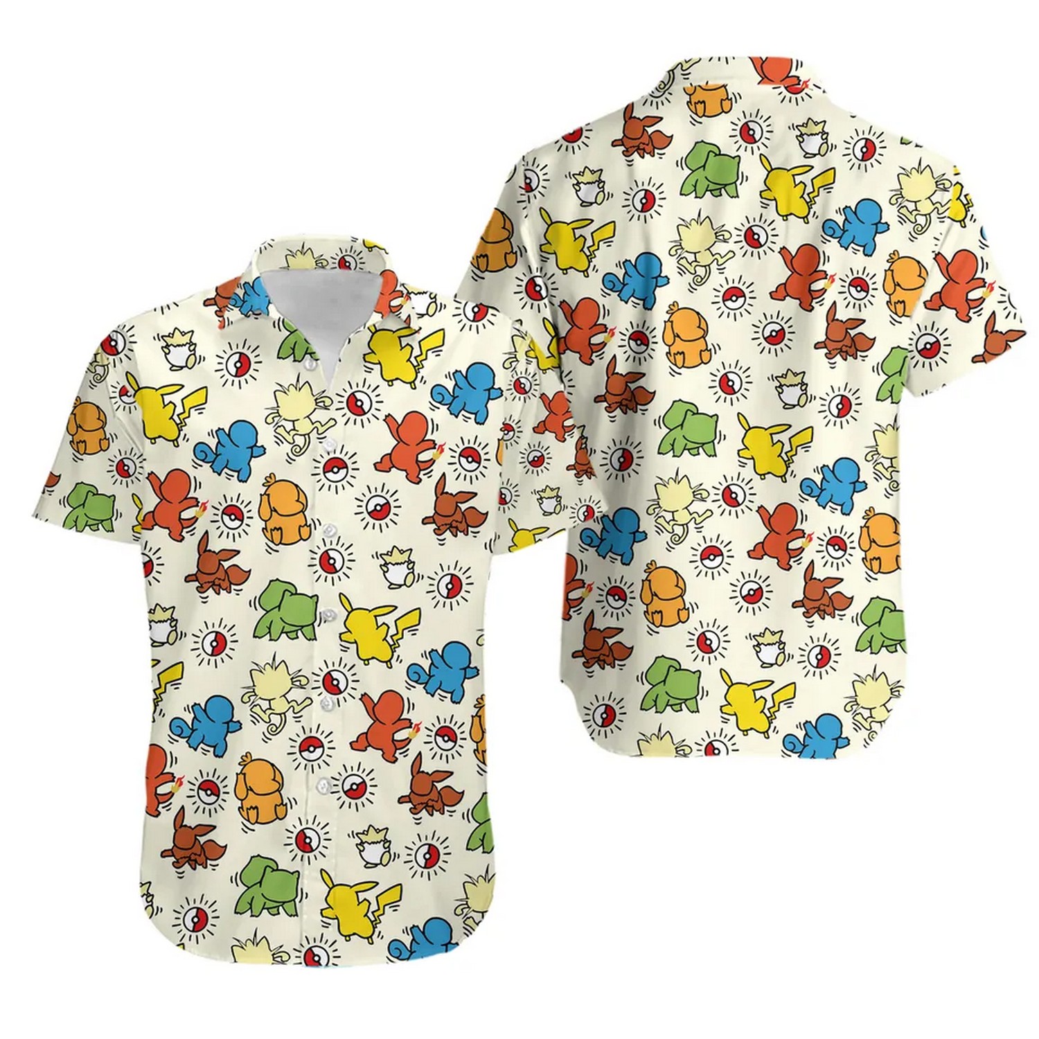 pokemon tiny pattern hawaiian shirt pv6kb